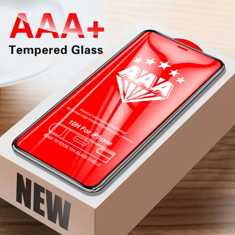 AAA+ защитное стекло на iPhone 11 Pro XR X XS MAX стекло полное покрытие для iPhone 11 6 7 8 Plus защита экрана закаленное стекло