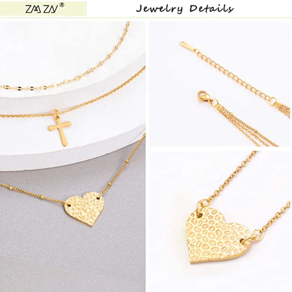 ZMZY золотой цвет минимализм луна Шарм многослойная цепочка из нержавеющей стали