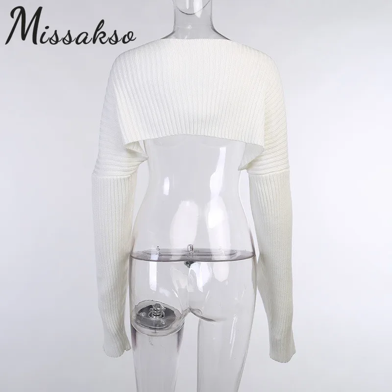 

Missakso Sexy Cardigan Sweater Loose New Fashion Streetwear Long Sleeve Jumper Spring Autumn Women Knitted White Sweaters