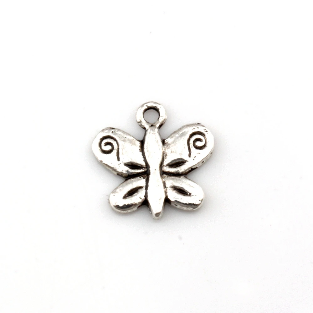 

25Pcs Alloy Lovely Butterfly Charm Pendants For Jewelry Making Findings 13x13mm A-621