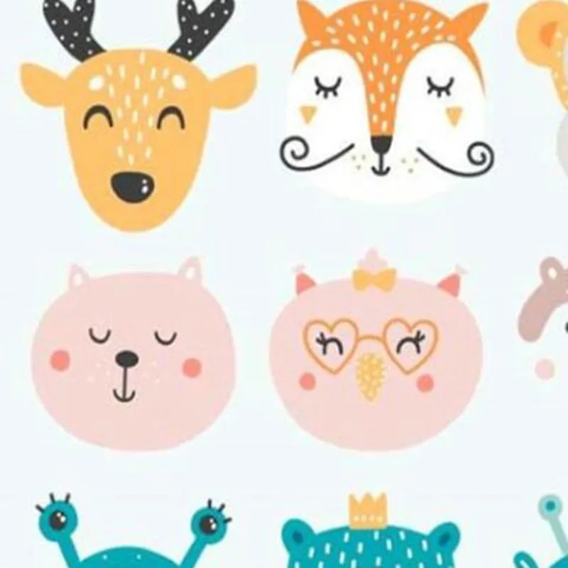 Милый ПВХ патч 16 шт голова животного дело с ним одежда термопечать футболка