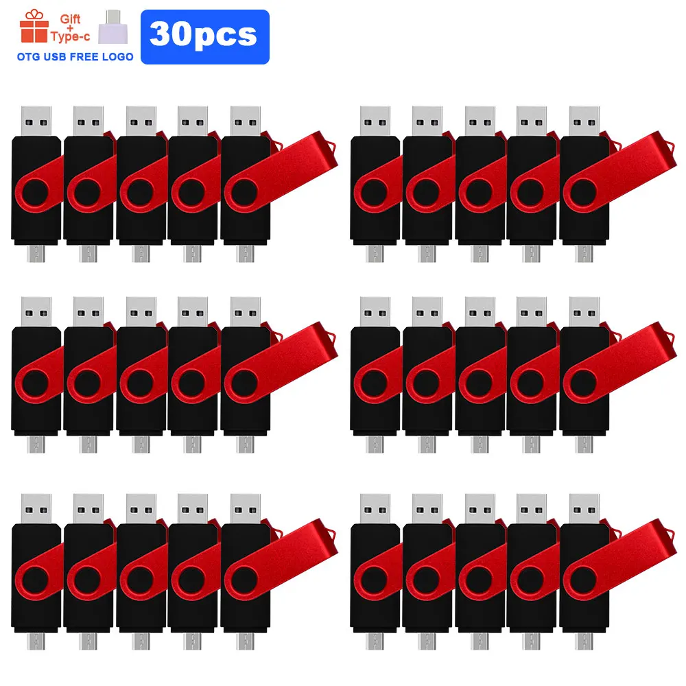 

30pcs/lot free logo TypeC 2.0 USB Flash Drive 8GB 16GB 32GB 64GB 128GB USB Stick High Speed Pendrives for Smart Phone/Laptop