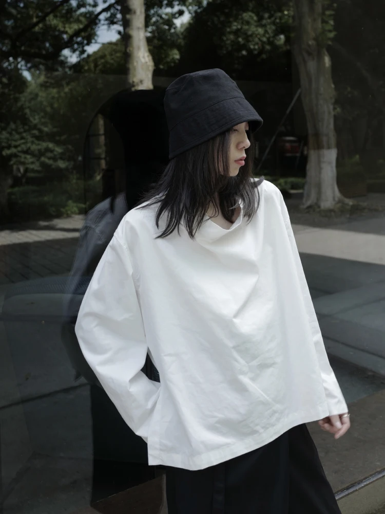 Домашняя рубашка Yamamoto темно черная Минималистичная холодная с воротником