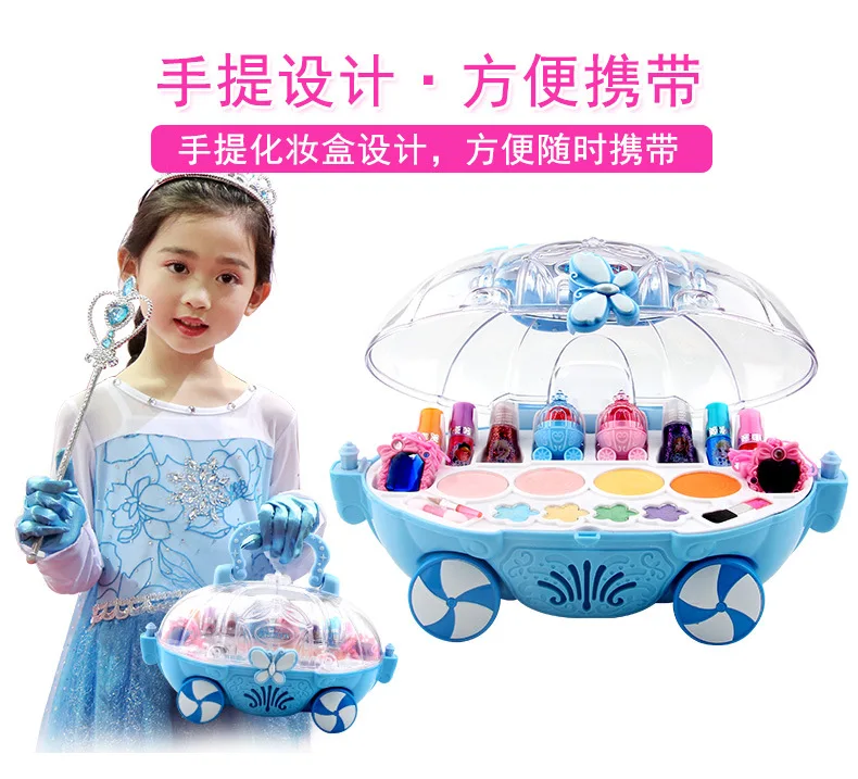 Disney frozen Princess макияж машинки для девочек Predend Play Косметика набор теней век Румяна