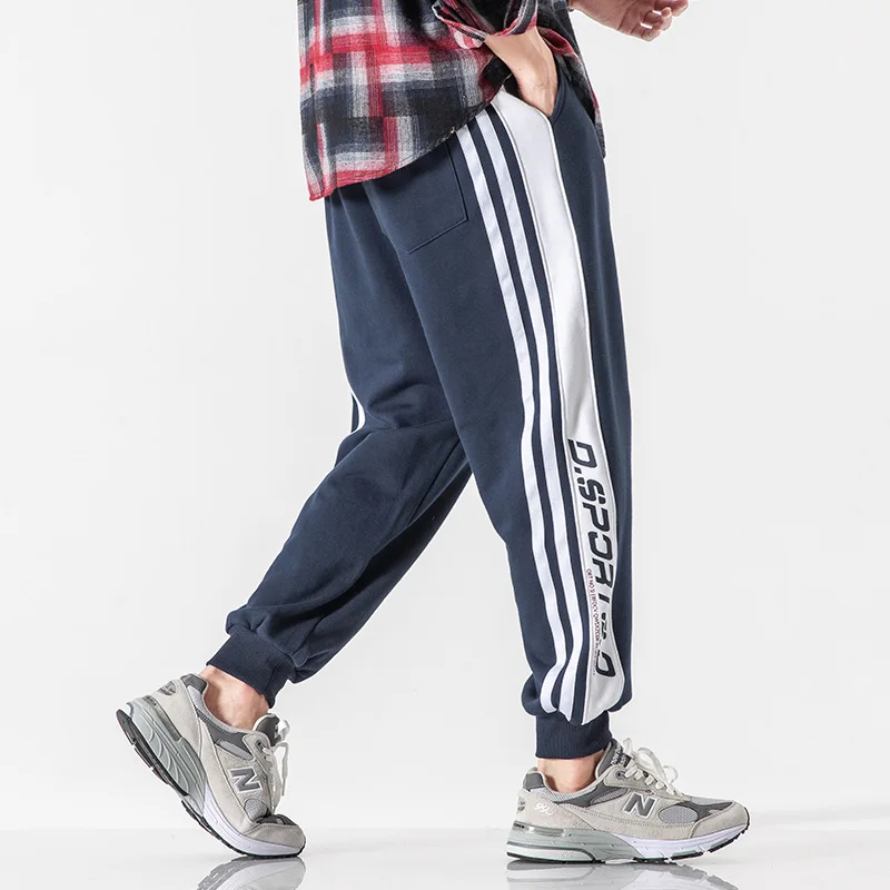 

Брюки-Джоггеры мужские в полоску, длинные брюки-карго, прямые штаны для фитнеса в стиле хип-хоп, уличная одежда, 2020