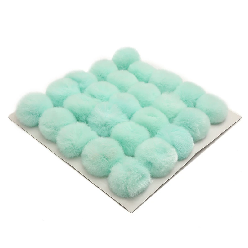 25 шт./Пластинчатый помпон 6 см большой из искусственного кролика Рекс мягкий