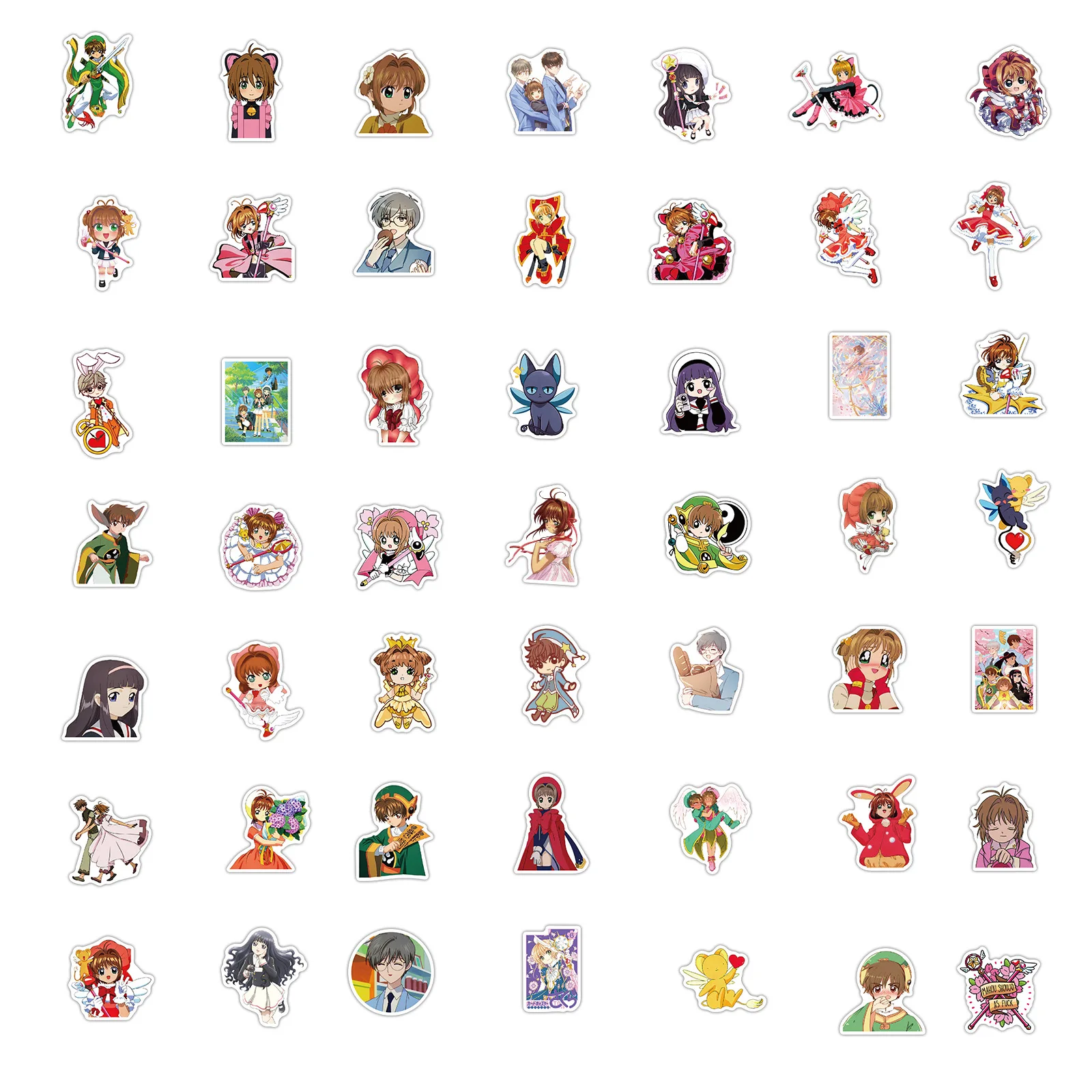 Pegatinas de juguete impermeables para maleta, etiquetas adhesivas creativas para equipaje port&aacute;til, Sakura kinomotsakura Captor de tarjetas, 10/50/100 Uds.-4