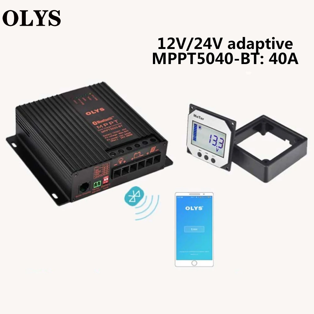 Контроллер заряда солнечной батареи OLYS 40A Mppt 12/24 в Bluetooth в|Солнечные контроллеры| |