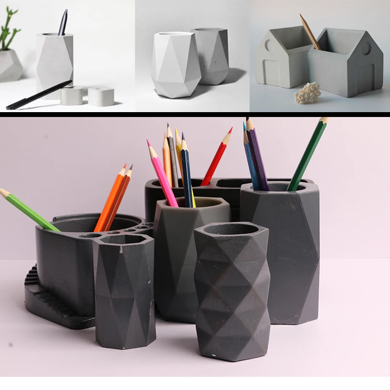 Креативный геометрический многоугольный держатель для бетона силиконовая форма