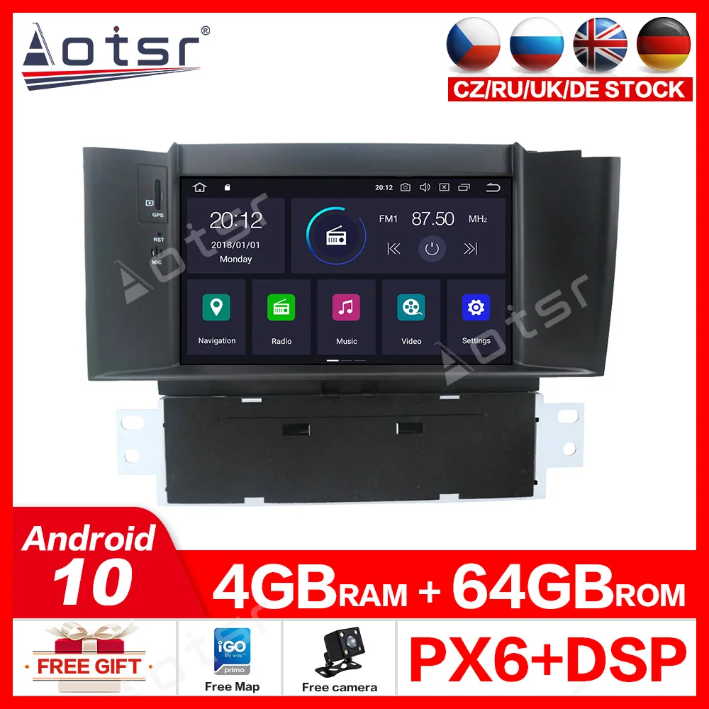 Автомагнитола для Citroen C4 C4L DS4 2011-2015 на платформе Android 10 с радио PX5 DSP DVD-плеером