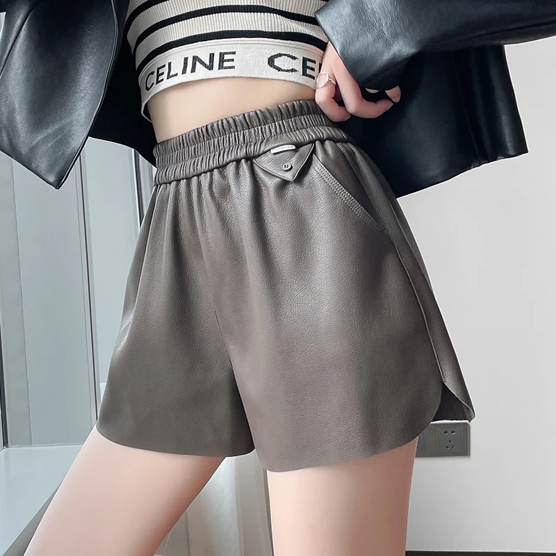 Шикарные эластичные байкерские шорты с высокой талией и широкими штанинами