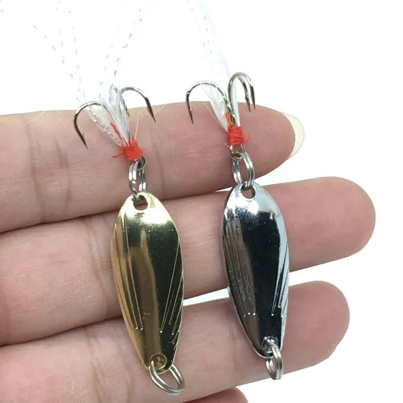 

1pcs Metal 2.5g/5g Fishing Lures Wobbler Spinner Bait Spoon Artificial Bass Hard Sequin Paillette Metal Steel Hook Lures