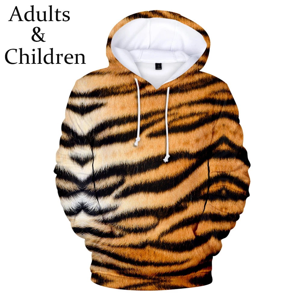Popular Hoodie Men's Women's 3D Animal Texture Children's Sweatshirt Comfortable Casual Boys Girls Yellow Autumn Winter Pullover |