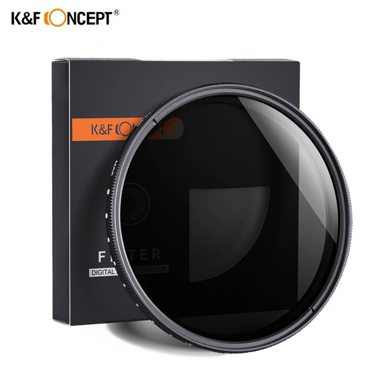 K & F CONCEPT 37 82 мм 52 58 62 67 72 77 Тонкий Фейдер переменный ND фильтр для объектива