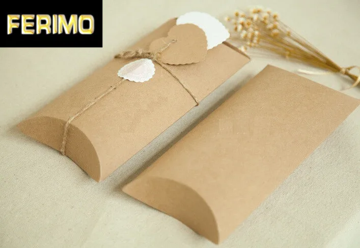 

20 шт., 18,5*7,8*3 см/20*10*4 см, упаковочная бумага для чая, Крафтовая коробка в форме маленькой подушки, Подарочная коробка из крафтовой бумаги, утол...