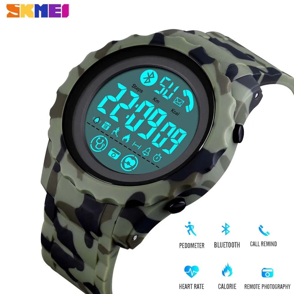 Мужские светодиодные цифровые часы SKMEI Водонепроницаемые многофункциональные