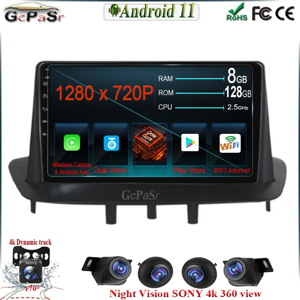 Android 11 для Renault Megane 3 Fluence 2008-2014 с WIFI DSP OBD Carplay android auti 360 экран камеры | Автомобили и