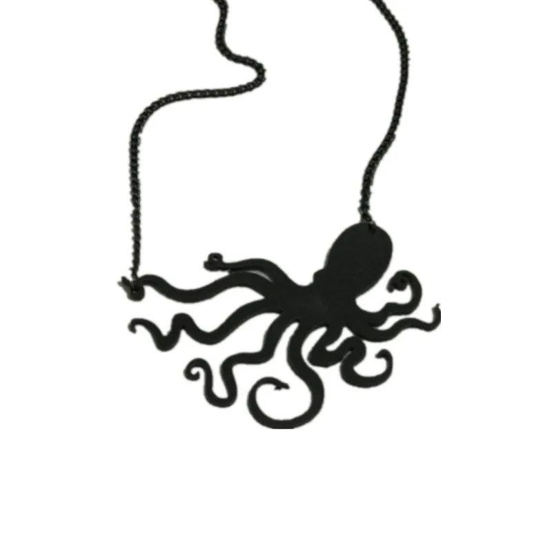 Новинка винтажная цепочка для ключицы с изображением животных медузы черная