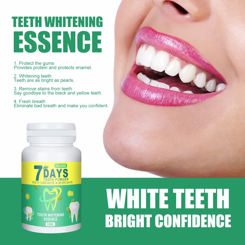 

EELHOE Teeth Whitening Essence Powder Clean Oral Hygiene Whiten Teeth Remove Plaque Stains Fresh Breath Oral Hygiene Dental Tool