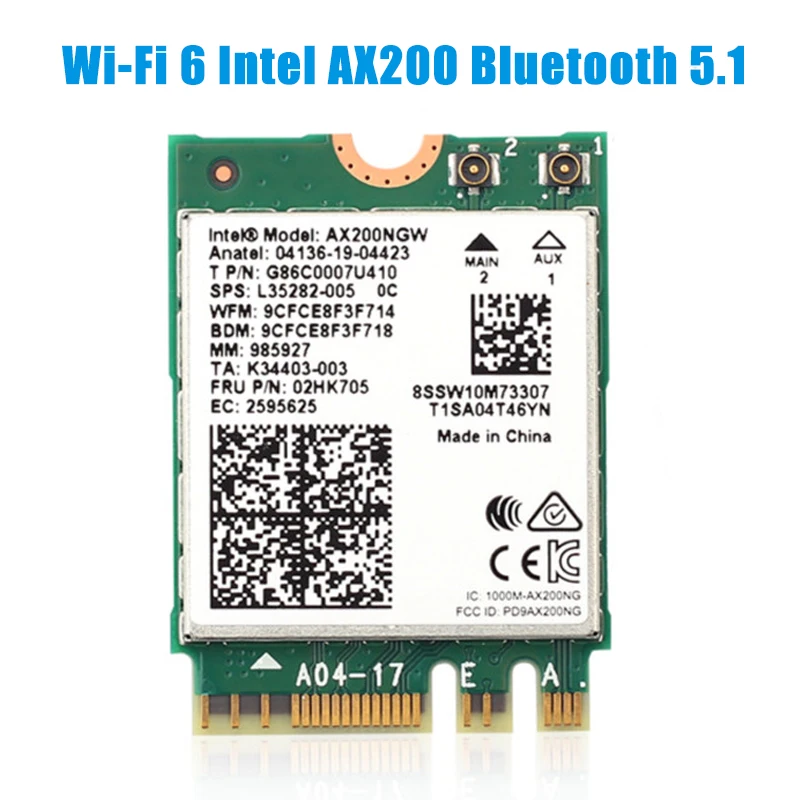 Двухдиапазонная беспроводная Wi Fi карта Mini PCI E 6 адаптер Intel AX200 беспроводной 3000