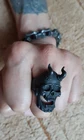 Кольцо на палец с демоном, черепом, рогами, сатаной, дьяволом