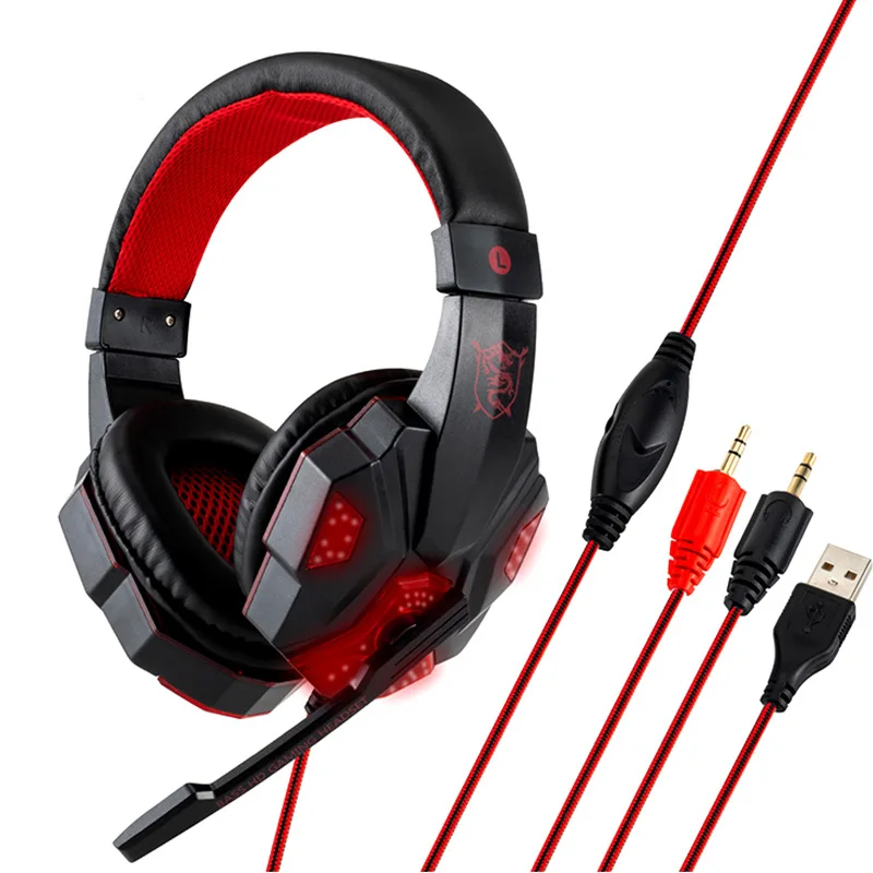 

Professional Led Light Gamer Headset for Computer PS4 PS5 Fifa 21 Gaming Headphones Bass Stereo PC Wired Headset With Mic Gifts