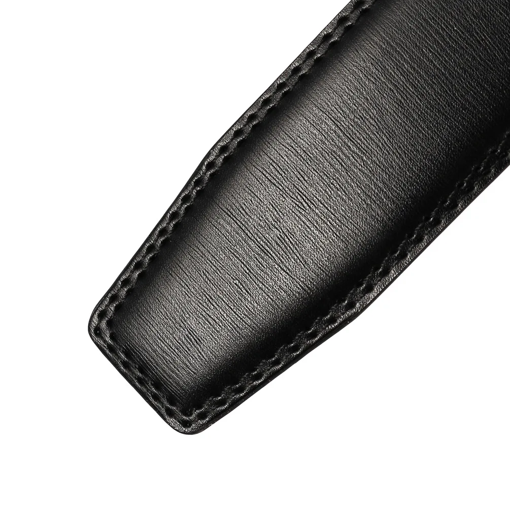 

ZLRPH Belt men's leather without head automatic buckle belt cowhide youth headless belt body solid color belt