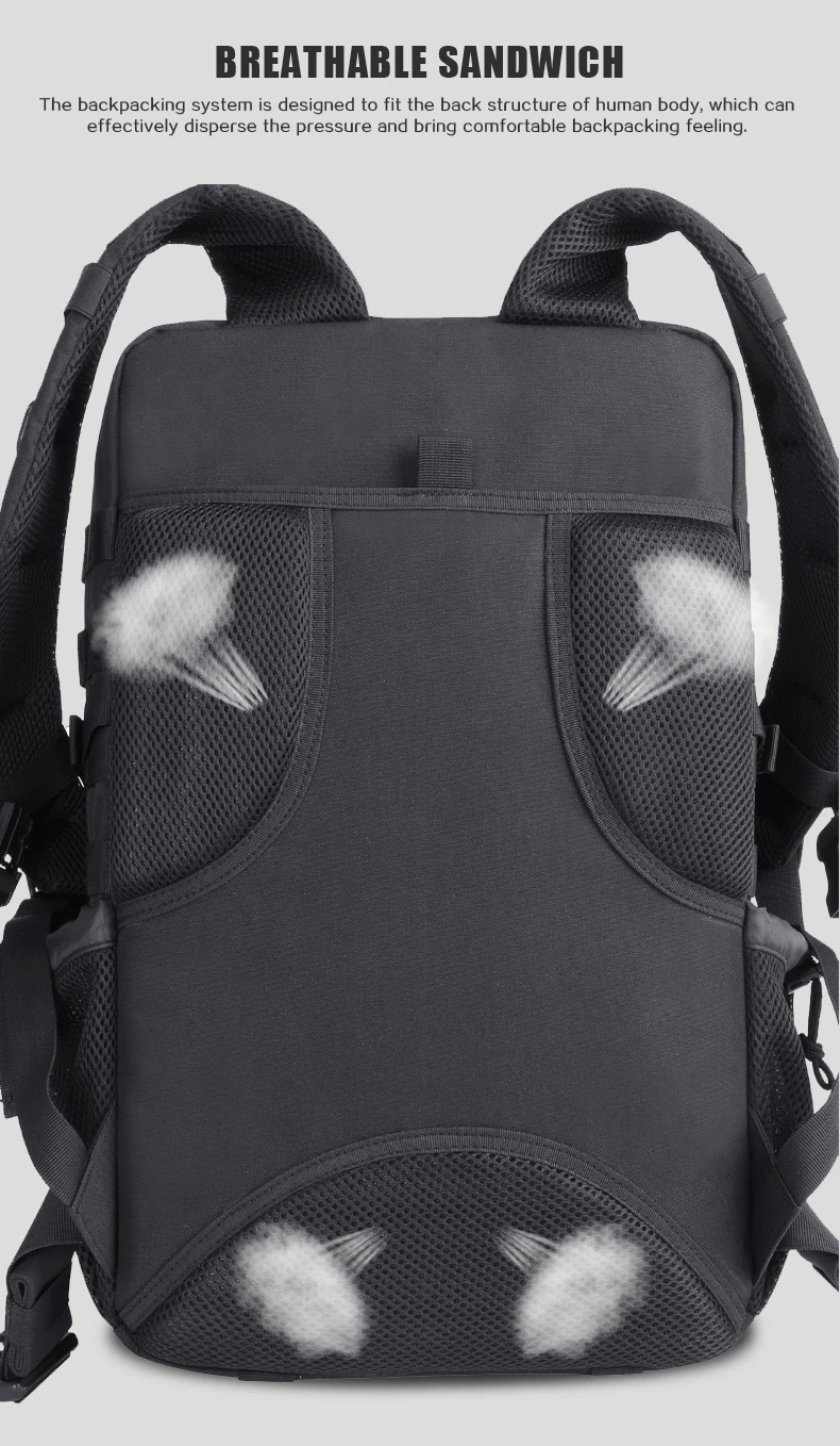 Водонепроницаемый тактический камуфляжный рюкзак 45 л мужские дорожные уличные