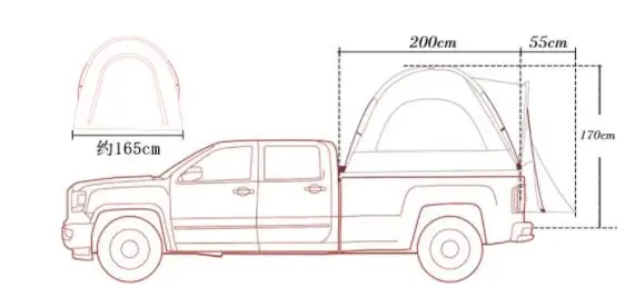 4 seats 200cm Полноразмерный пикап покрывало для кровати для улицы 4 взрослых палатка для кемпинга - Цвет: 4 seats 200cm