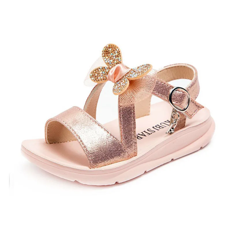 Sandalias de moda para ni&ntilde;as, zapatos de playa para ni&ntilde;os, sandalias de princesa para fiesta con lazo, elegantes y florales, 2022-1