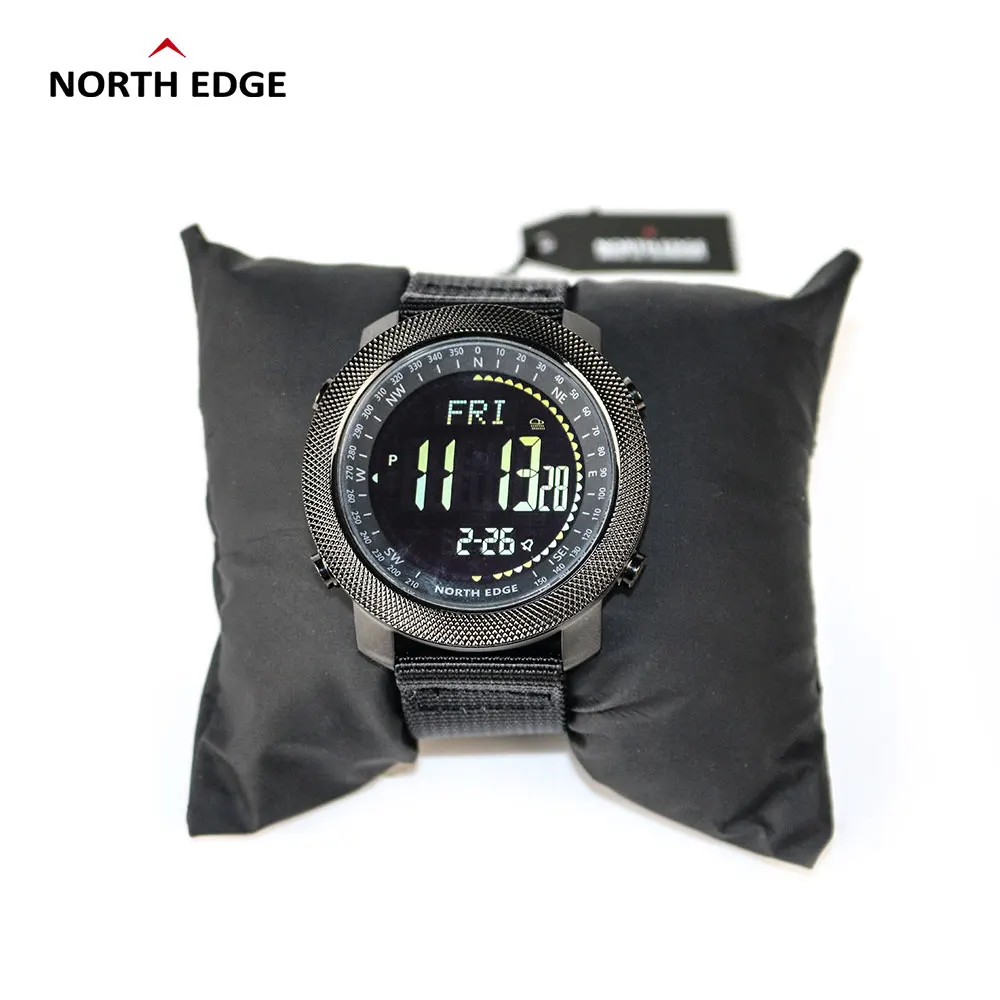 

NORTH EDGE Men Sport Watch Altimeter Barometer Compass Thermometer Pedometer Worldtime Watches Digital Running Climbing Watches