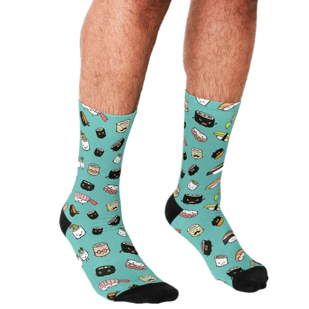 

2021 Men Socks harajuku Me Llamo Llama Printed personality trend Happy hip hop Novelty Skateboard Crew Casual Crazy Funny Socks