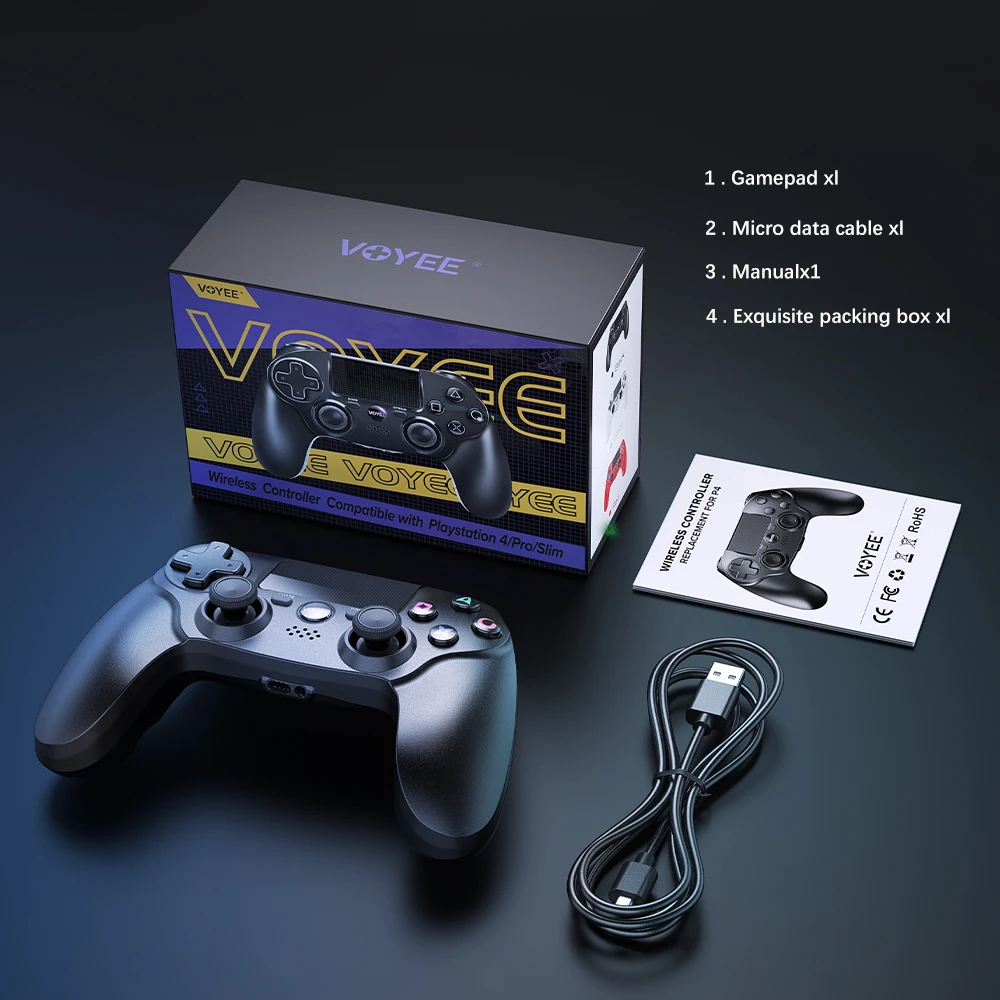 voyee gamepad for ps4 controller wireless bluetooth joystick for android iphone phone gamepad controller for ps4 pc control free global shipping