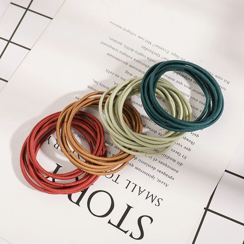 Новинка 100 шт./компл. цветные базовые эластичные резинки для волос женщин и