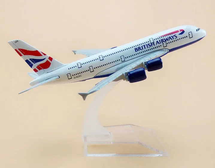 Модель самолета Боинг A380 британские дыхательные пути 16 см модель из сплава для