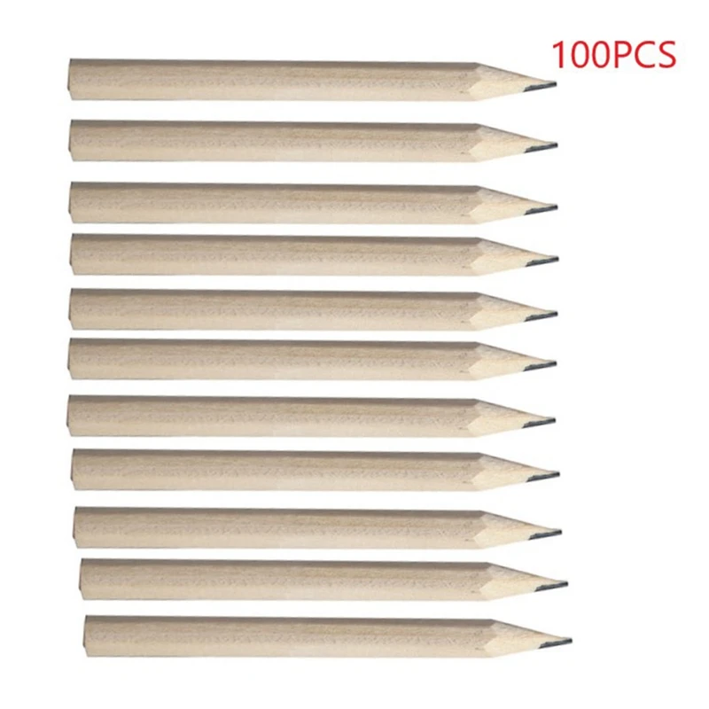 

100 шт., деревянные карандаши 3,5 дюйма, для начинающих, для студентов, карандаши для эскизов, шестиугольные