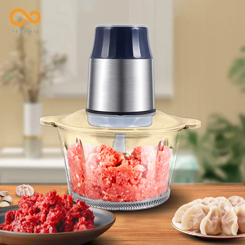 2 Speed Energy-Saving 300W Stainless Steel Meat Grinder Chopper Electric Automatic Mincing Machine Household 2L Capacity | Дом и сад
