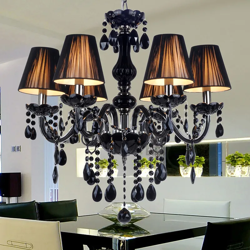

Modern crystal chandelier light fixtures ceiling lustre para quarto Black Led Crystal Chandelier For Kitchen Living room Bedroom