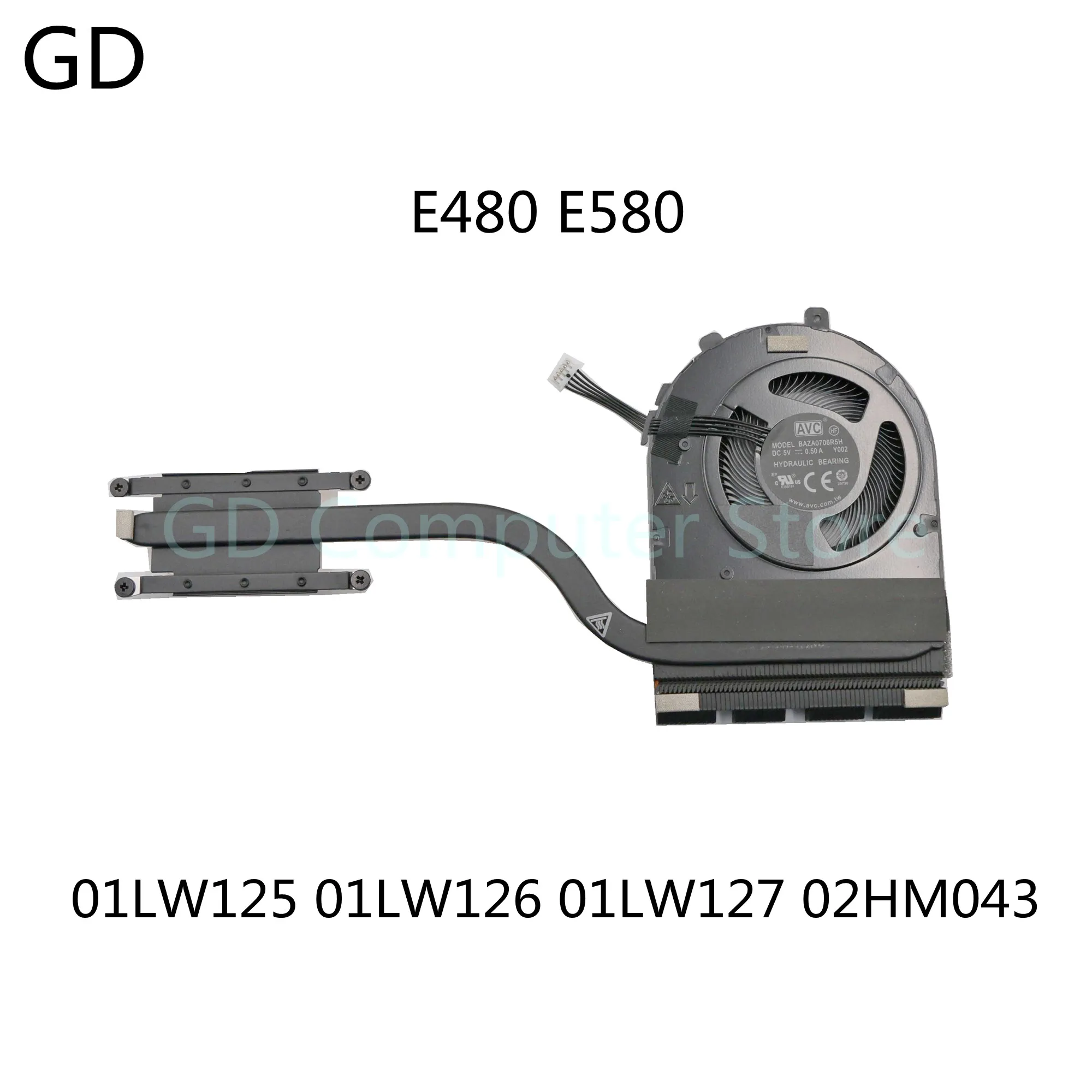 Новый оригинальный радиатор GD для ноутбука Lenovo Thinkpad E480 E580 с вентилятором 01LW125 01LW126