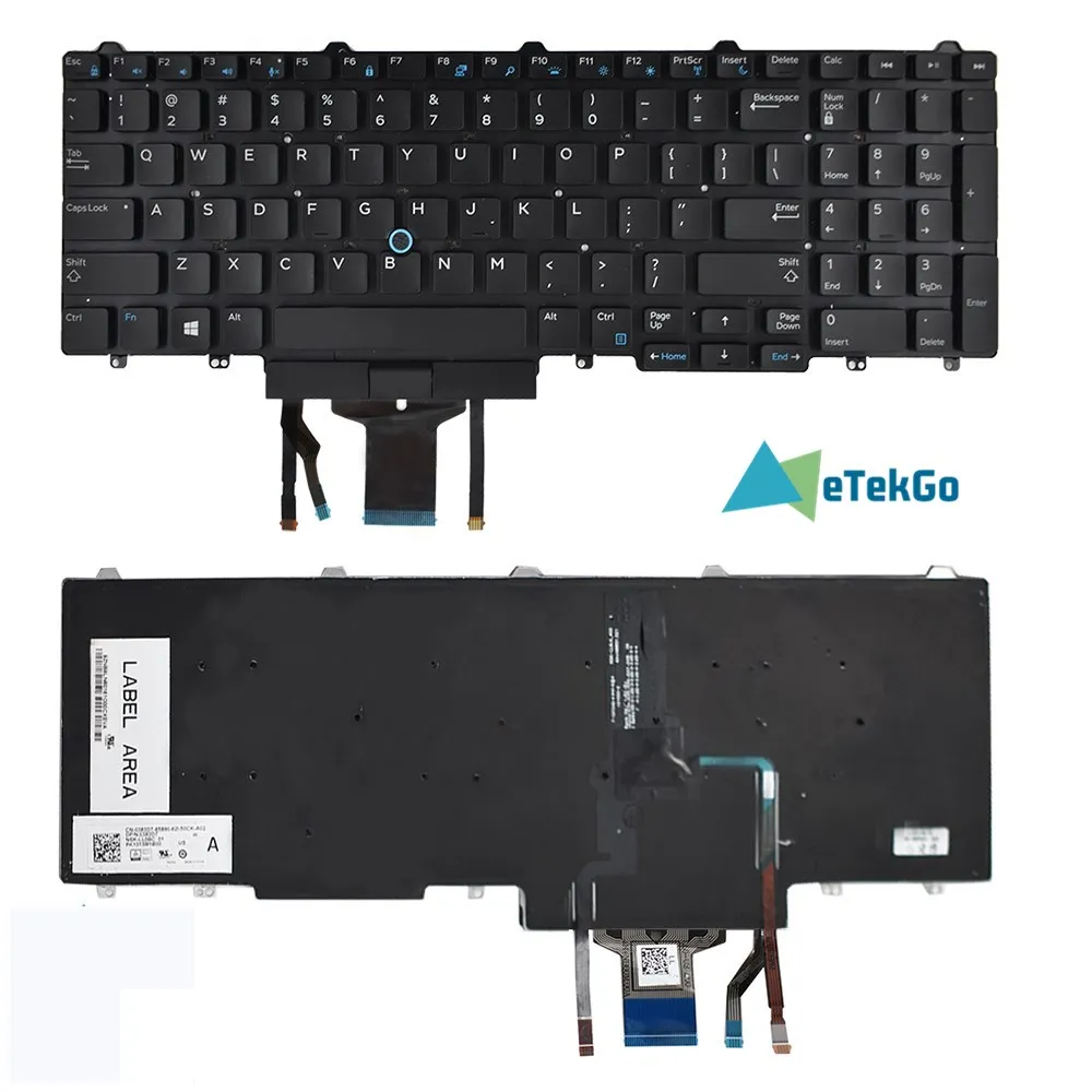 Новая клавиатура для ноутбуков Dell Latitude E5550 E5570 383D7 с подсветкой указателями и