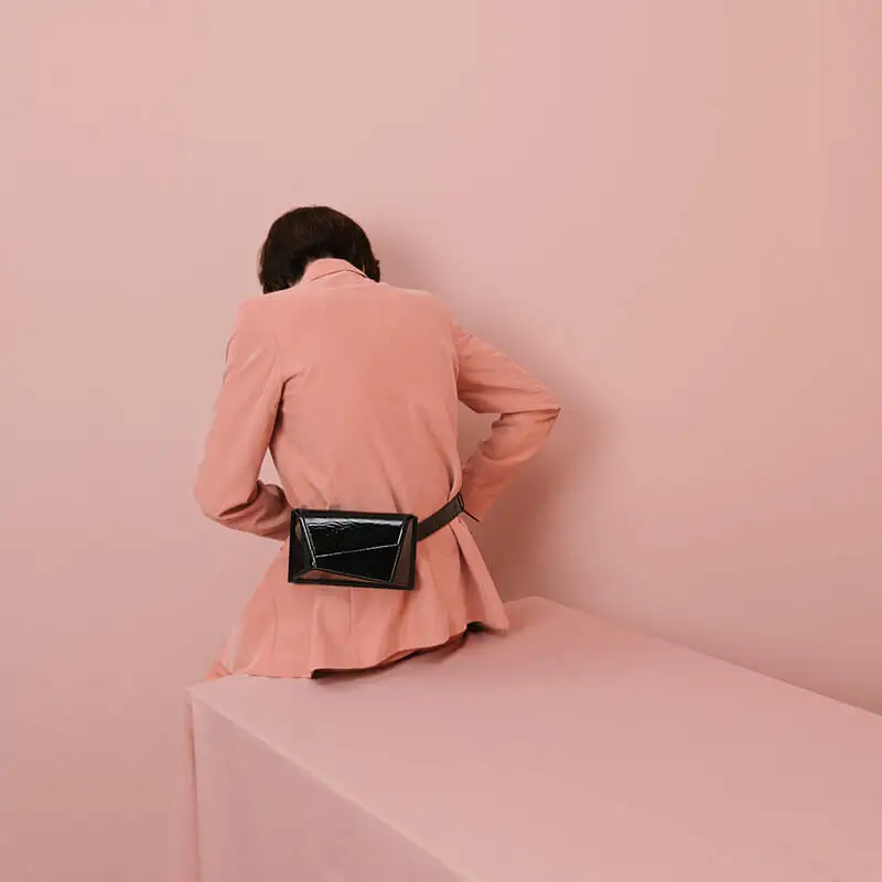 Женские поясные сумки Caker цветные геометрические разных цветов фиолетовые