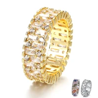 ekopdee hip hop gold zirconia rings for women luxury crystal ring engagement fashion jewelry party 2022 new