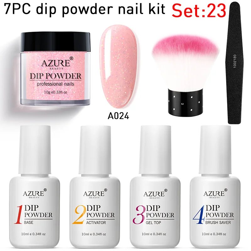 Modelones 7 шт./лот градиентный цвет блестящая пудра набор для нейл арта базовый топ