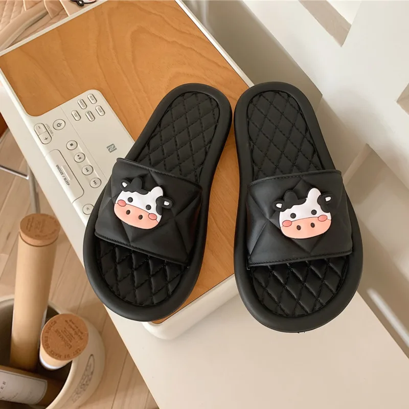 

Cartoon Cows House Slippers For Women Casual Sneaker Platforms Home Massage Luxury Slippers Ladies Shoes And Sandals Flip Flops