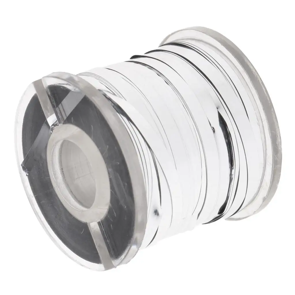 Silver 1 Spool Fly Tying Tinsel Flash Tape Holographic Lure Tape Fly Tying Material Fishing DIY tools 183m - Цвет: Silver