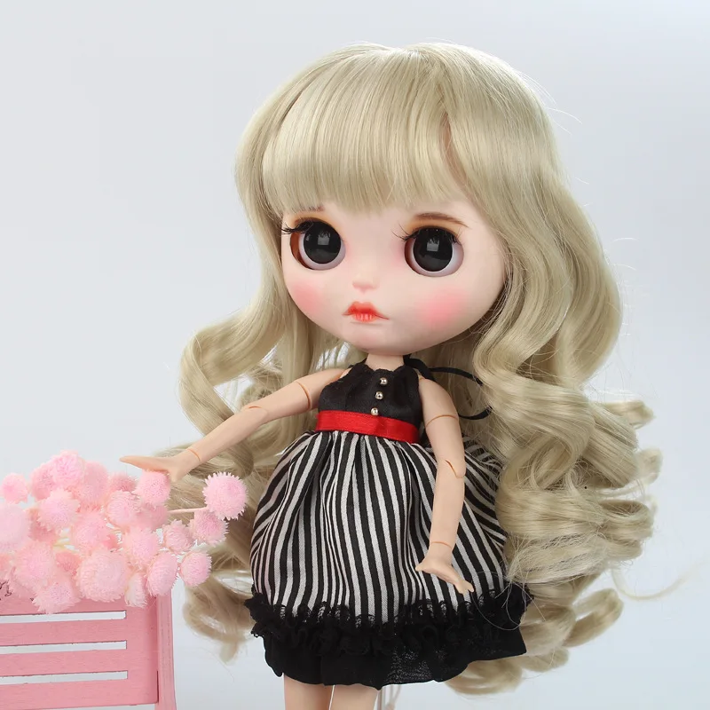 Blyth кукла парик DIY хаки длинные вьющиеся волосы высокотемпературный материал