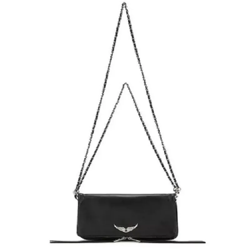 

Высококачественные модные сумки на плечо, женские сумки с украшением в виде крыльев для женщин, кожаная женская сумка через плечо с цепочко...