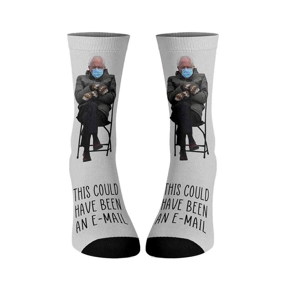 

3D Printing Bernie Sanders Mood Socks Men Streetwear Hip Hop Novelty Socks