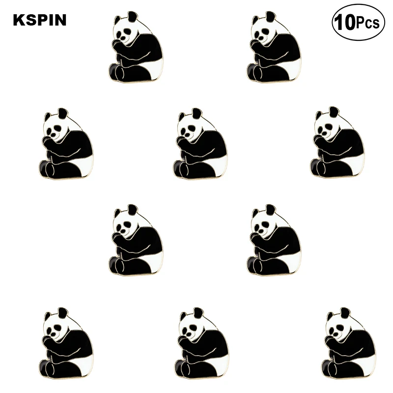 Бейдж в форме панды отворот булавка Флаг значок брошь значки 10 шт. партии|Значки| |