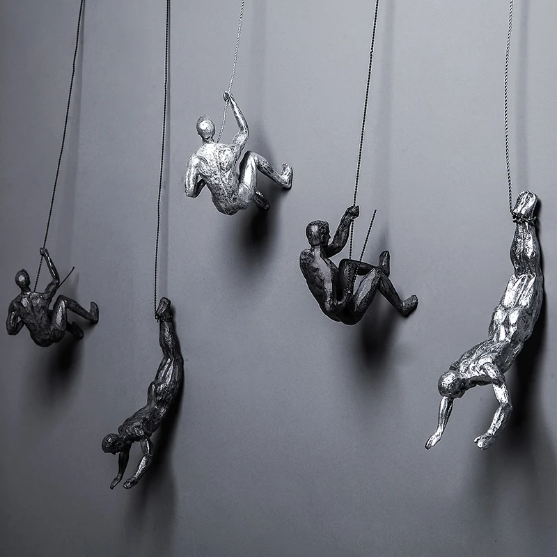 

Europe Wall Hanging Rock Climbing Decoration Crafts Restaurant Gymnastics Statue Wall Mural Ornament Office Home 3D Wall Sticker